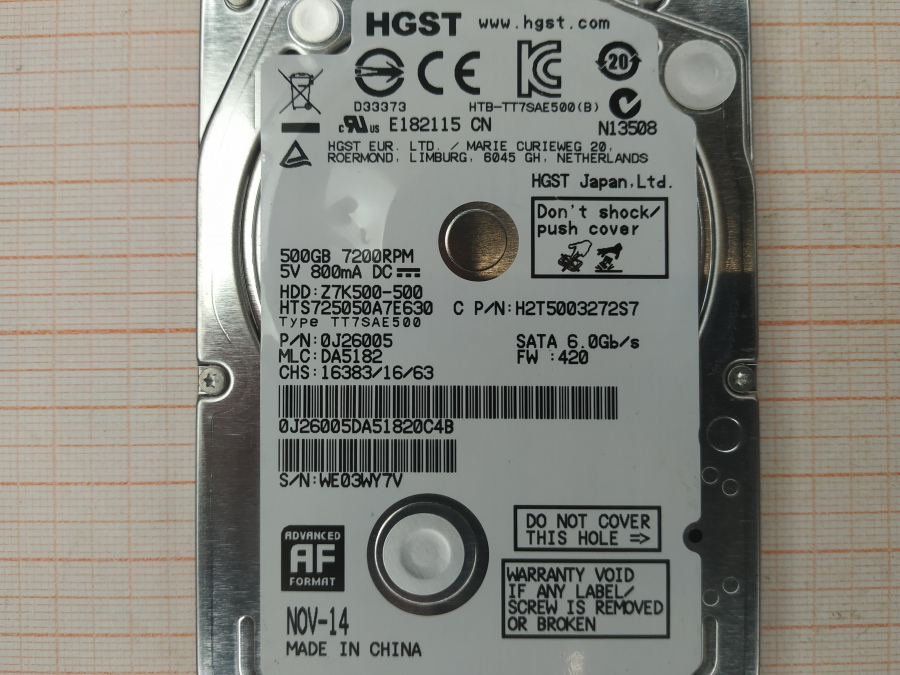 172-077-003 HDD 2.5" SATA HGST HTS725050A7E630 #3