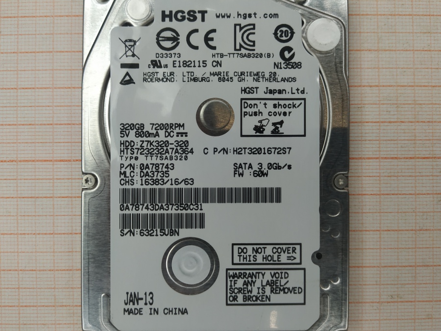 172-078-001 HDD 2.5" SATA HGST HTS723232A7A364 #3