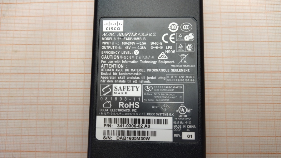 128-034-001 БП для роутера CISCO EADP-18MB B #3