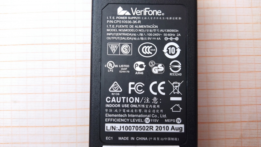 088-426-001 БП для платежного терминала VERIFONE AU1360903n #3