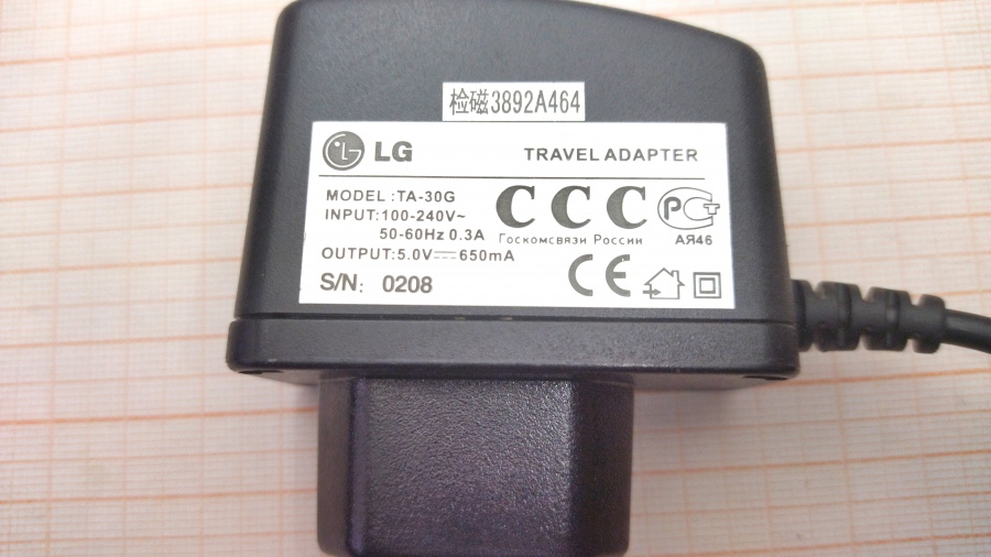 088-442-001 СЗУ для мобильных устройств LG TA-30G #3