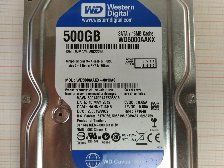 148-002-001 HDD 3.5" SATA Western Digital WD5000AAKX #3
