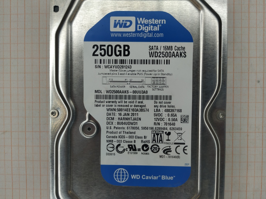 165-290-001 HDD 3.5" SATA Western Digital WD2500AAKS #3