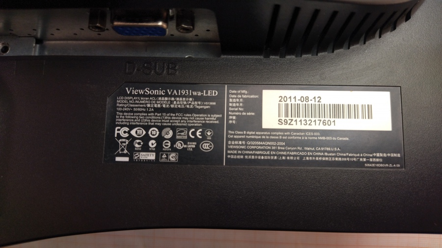 193-022-001 Монитор ЖК VIEWSONIC VA1931WA-LED #8