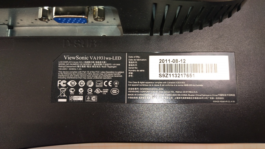 193-022-002 Монитор ЖК VIEWSONIC VA1931WA-LED #7