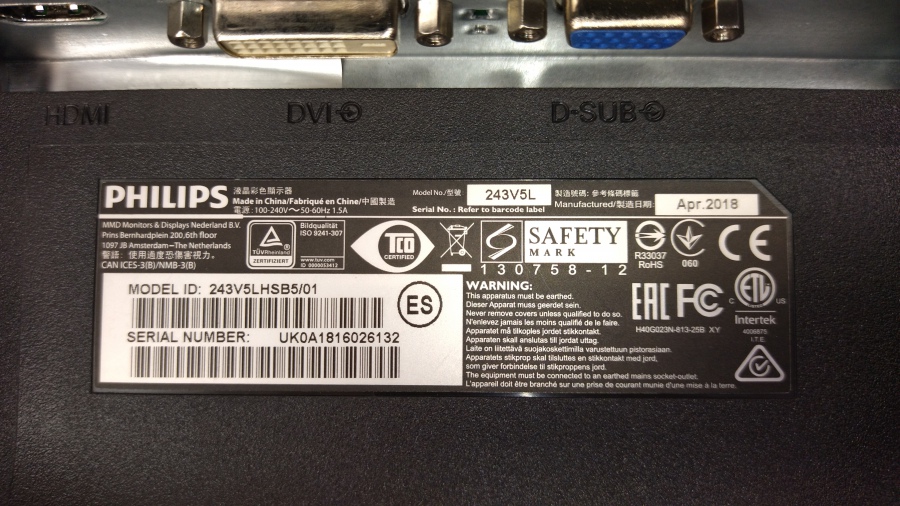 193-041-036 Монитор ЖК PHILIPS 243V5LHSB5 #6