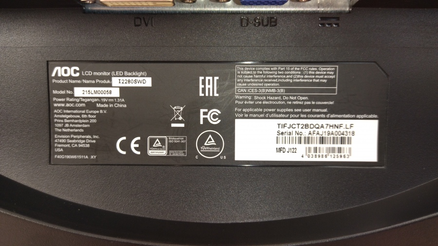 193-079-001 Монитор ЖК AOC I2280SWD #6