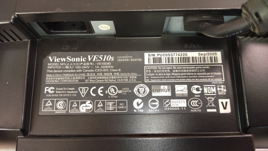 193-083-001 Монитор ЖК VIEWSONIC VE510s #7