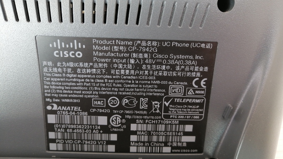194-003-001 Телефон VoIP CISCO CP-7942G #7
