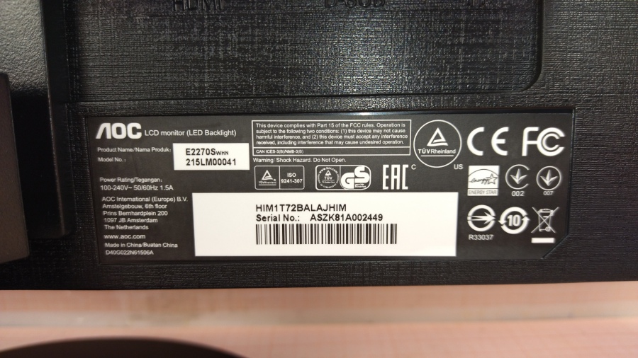 193-091-002 Монитор ЖК AOC E2270Swhn #6