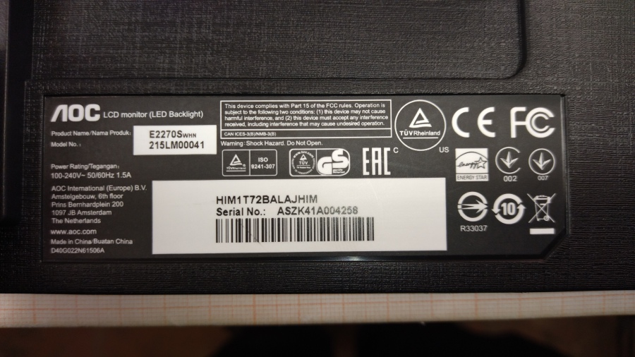 193-091-003 Монитор ЖК AOC E2270Swhn #6