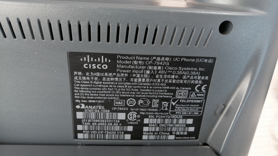 194-003-002 Телефон VoIP CISCO CP-7942G #7