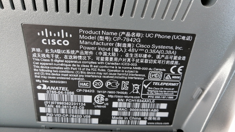 194-003-011 Телефон VoIP CISCO CP-7942G #6