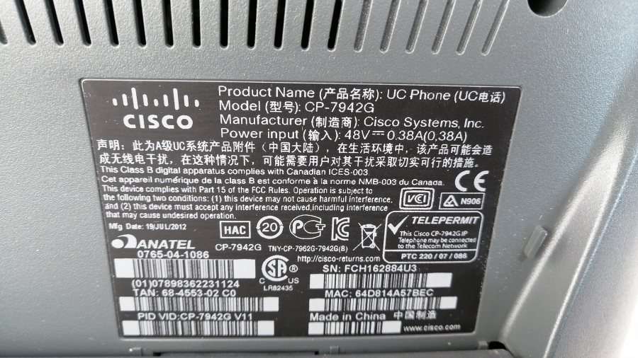 194-003-030 Телефон VoIP CISCO CP-7942G #6