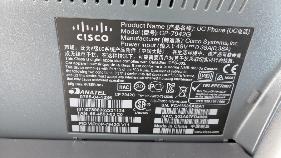 194-003-033 Телефон VoIP CISCO CP-7942G #6