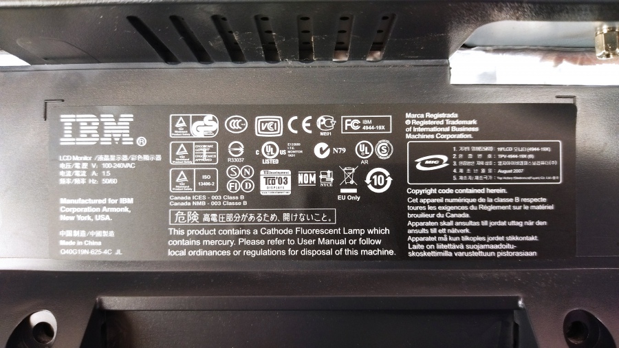 193-106-001 Монитор ЖК IBM 4944-19X #7