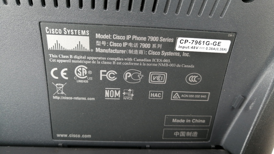 194-006-001 Телефон VoIP CISCO CP-7961G-GE #6