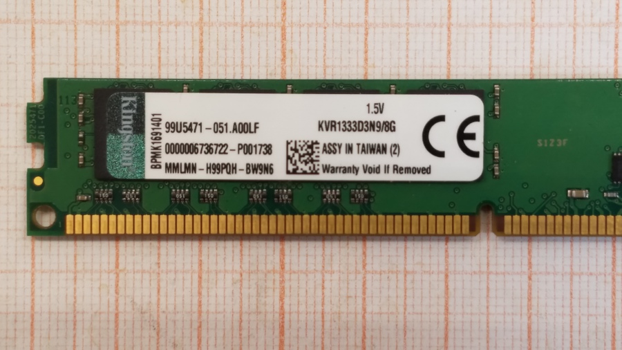 193-145-001 DDR3 1333/1600 DIMM KINGSTON KVR1333D3N9/8G #2