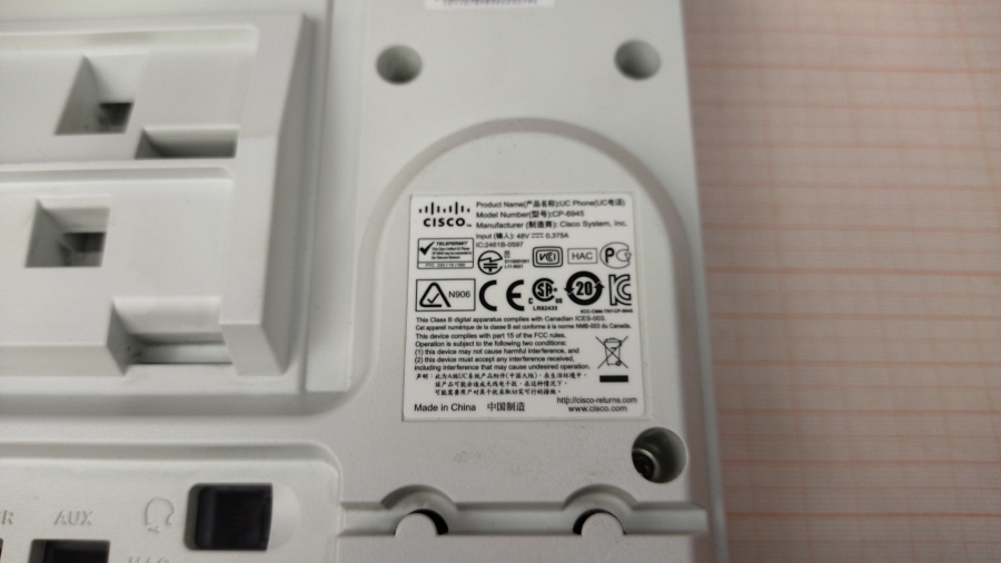 198-003-007 Телефон VoIP CISCO UC PHONE CP-6945 #10