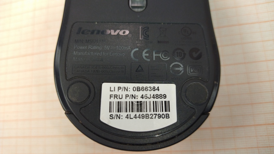198-045-001 Мышь проводная LENOVO MSU1175 #4