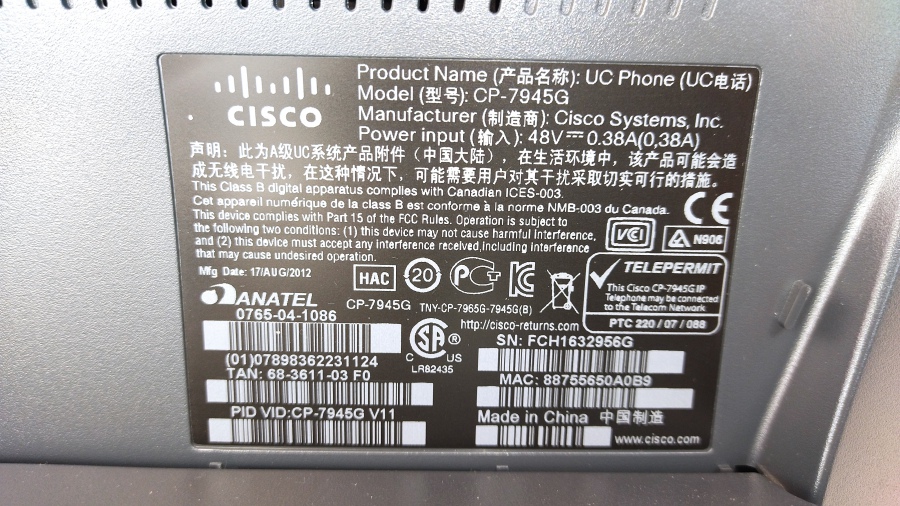 198-080-002 Телефон VoIP CISCO CP-7945G #9
