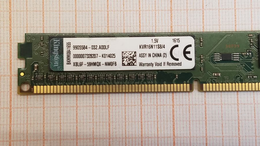 173-166-002 DDR3 1333/1600 DIMM KINGSTON KVR16N11S8/4 #2