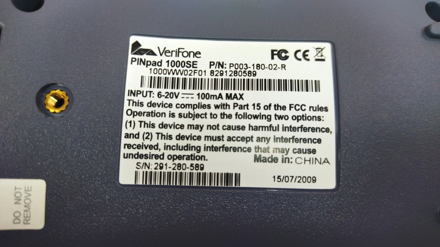 111-038-001 Пин пад VERIFONE PINpad 1000SE #5