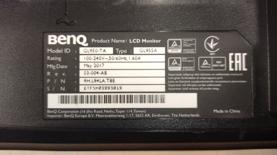 199-033-001 Монитор ЖК BENQ GL955A #8
