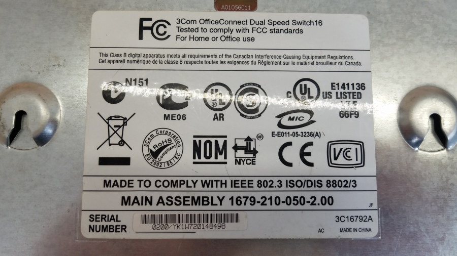 194-040-001 Коммутатор управляемый 3COM 3C16792A #7