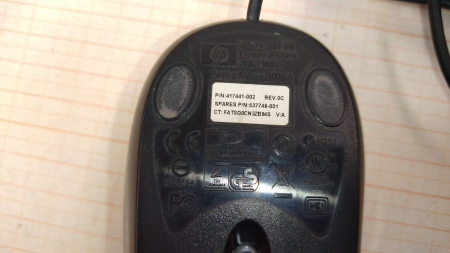 199-053-001 Мышь проводная HP M-SBF96 #4