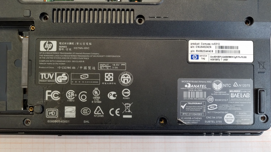 165-315-001 Ноутбук HP COMPAQ nx6310 #9