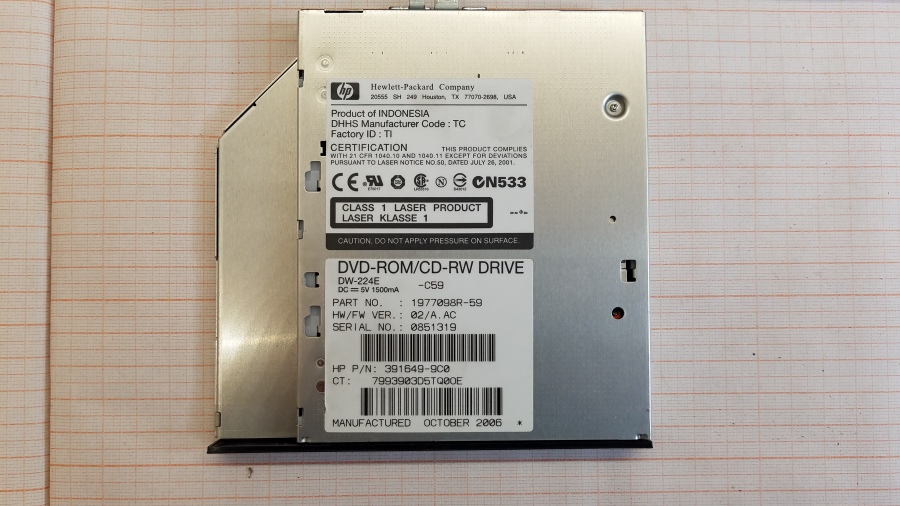 165-315-001 Ноутбук HP COMPAQ nx6310 #15