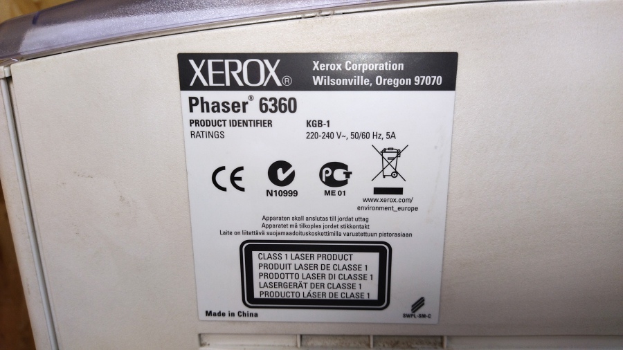 010-012-001 Принтер XEROX Phaser 6360N #29