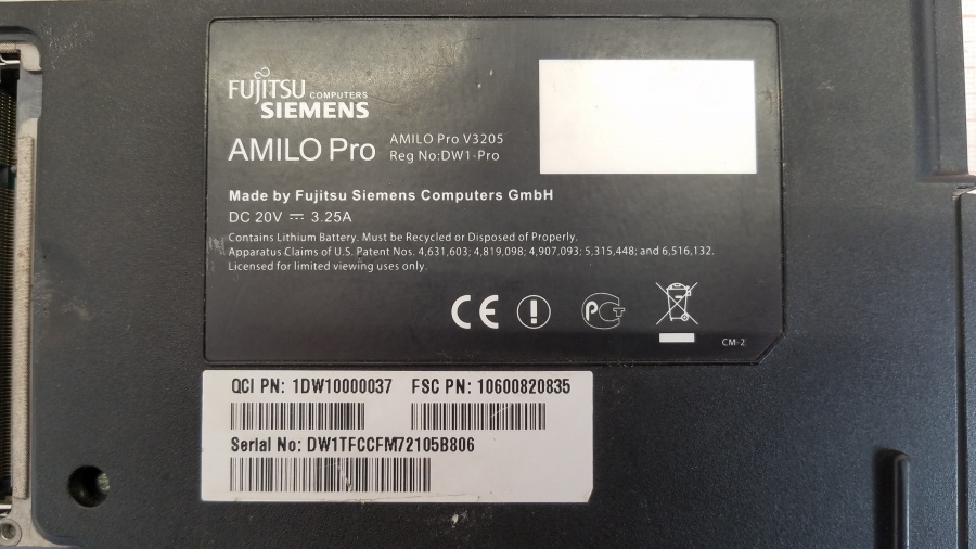168-075-001 Ноутбук FUJITSU-SIEMENS AMILO Pro V3205 #11