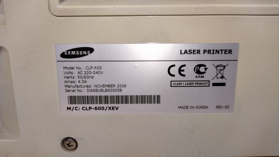 111-077-001 Принтер SAMSUNG CLP-600 #34