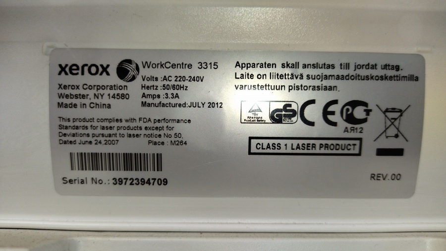 137-006-001 МФУ XEROX WorkCentre 3315 #23