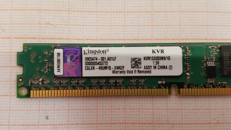 165-341-001 DDR3 1333/1600 DIMM KINGSTON KVR1333D3N9/1G #2