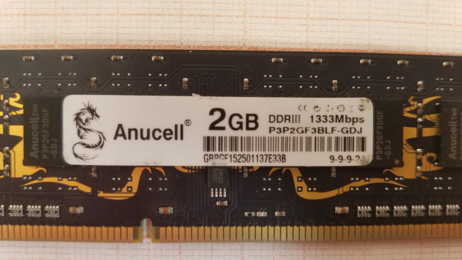 165-389-001 DDR3 1333/1600 DIMM Anucell P3P2GF3BLF-GDJ #2