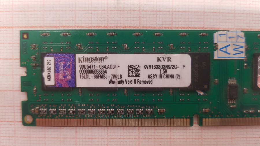 165-398-001 DDR3 1333/1600 DIMM KINGSTON KVR1333D3N9/2G-SP #2