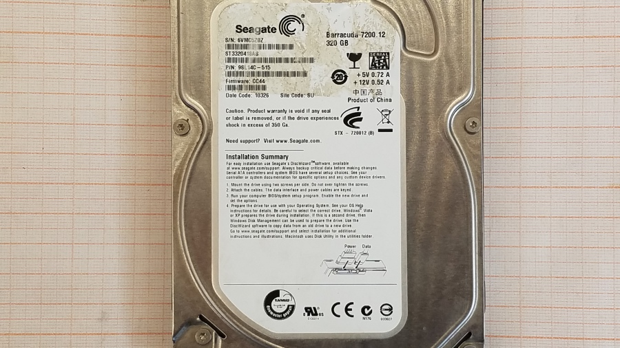 165-406-001 HDD 3.5" SATA SEAGATE Barracuda ST3320418AS #2