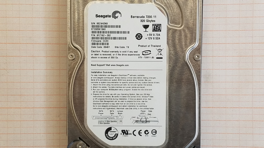 165-408-001 HDD 3.5" SATA SEAGATE Barracuda ST3320613AS #2