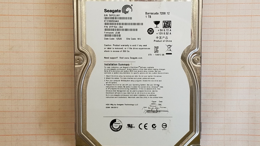 166-030-001 HDD 3.5" SATA SEAGATE Barracuda ST31000524AS #2