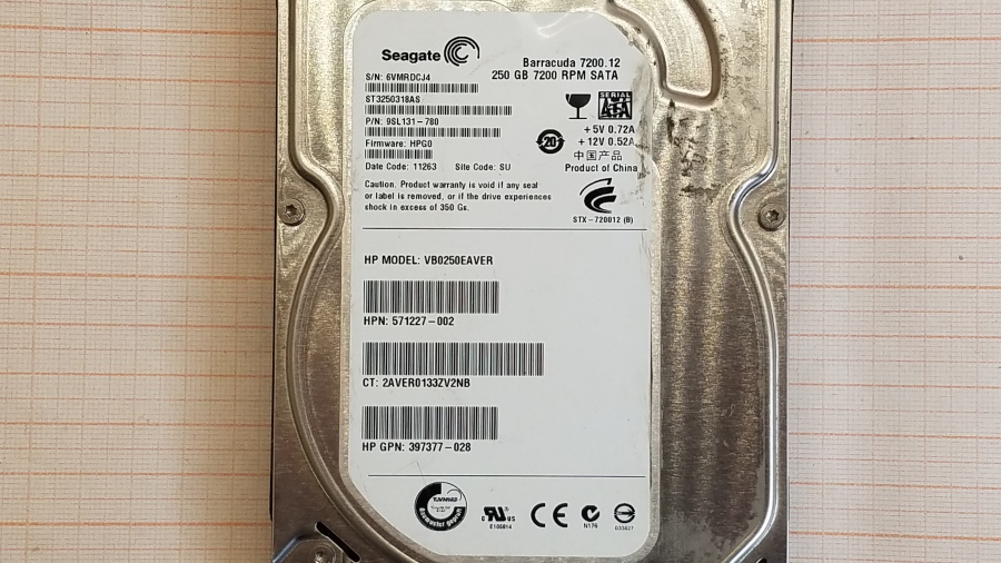 165-417-001 HDD 3.5" SATA HP VB0250EAVER #2