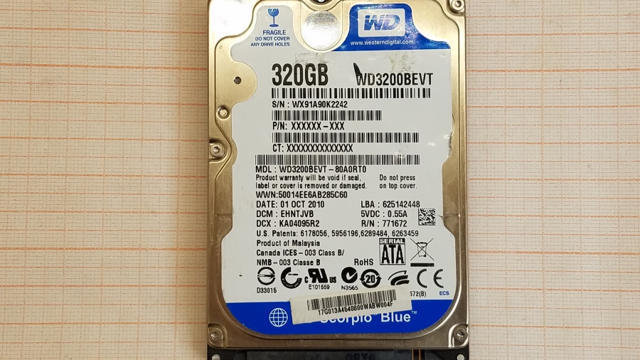 165-425-001 HDD 2.5" SATA Western Digital Scorpio Blue WD3200BEVT #2