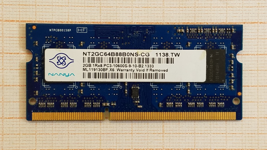 165-449-001 DDR3 SO-DIMM NANYA NT2GC64B88B0NS-CG #1