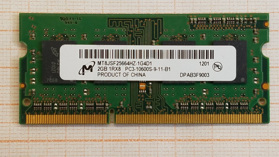 165-452-001 DDR3 SO-DIMM MICRON MT8JSF25664HZ-1GAD1 #1