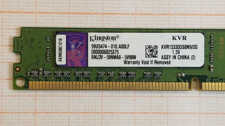 165-471-001 DDR3 DIMM KINGSTON KVR1333D3S8N9/2G #2