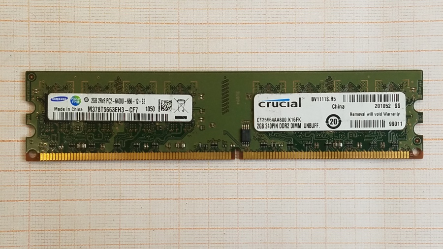 165-477-001 DDR2 DIMM Crucial CT25664AA800.K16FK #1