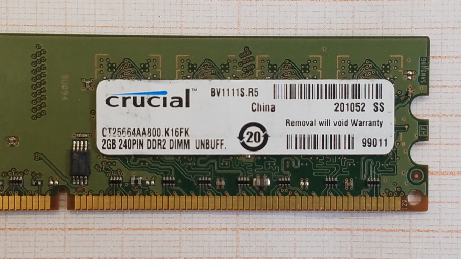 165-477-001 DDR2 DIMM Crucial CT25664AA800.K16FK #2