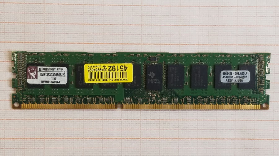 165-478-001 DDR3 RDIMM ECC REG KINGSTON KVR1333D3D8R9S/2G #1